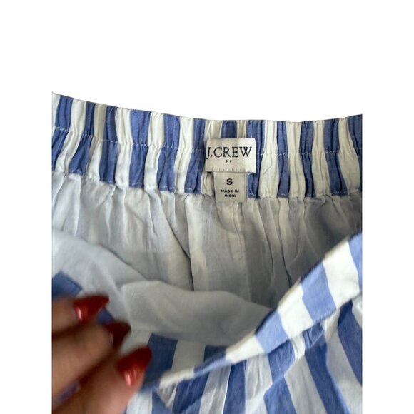 J CREW Blue White Striped Tiered Midi Skirt Size Small - Picture 3 of 6